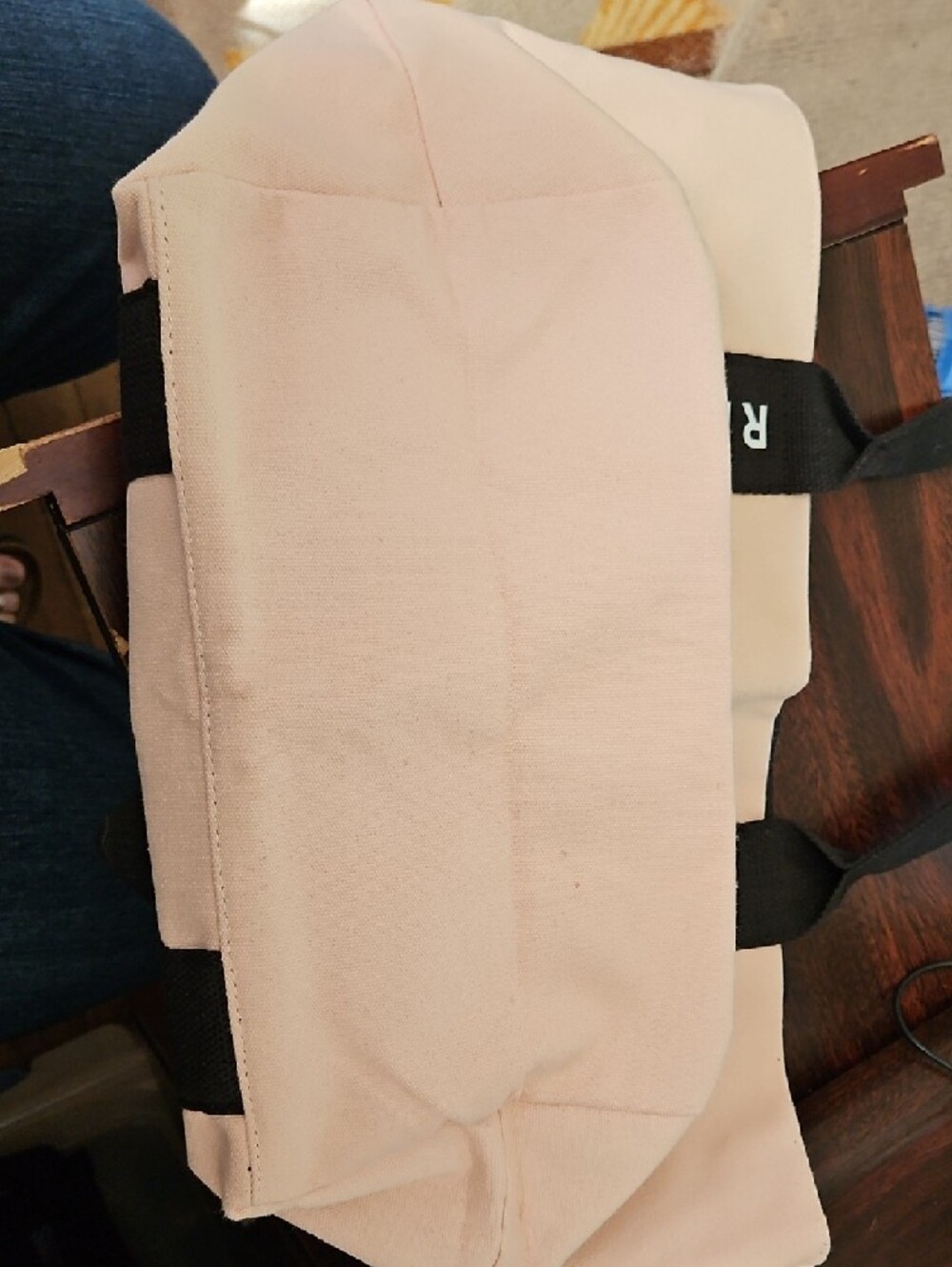 Rebecca Minkoff Blush Pink Canvas Tote with Black Logo Straps - Picture 4 of 5